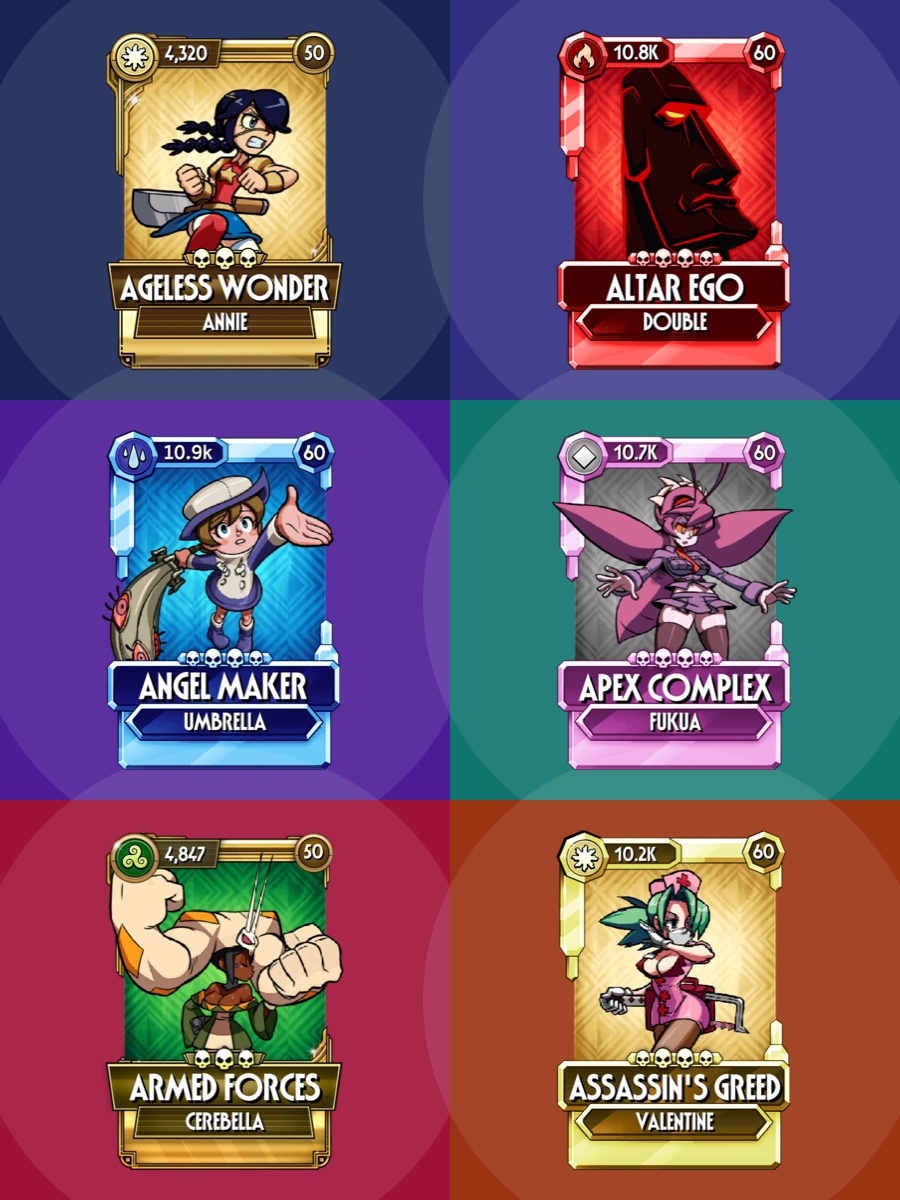 Skullgirls Mobile: Variantes de Lutadoras