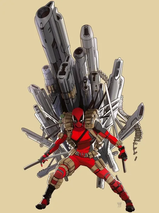 Deadpool Arsenal Wielding Deadpool